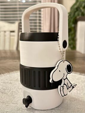 Snoopy Themed Black and White Can Cooler with Can Tab Opener Charm